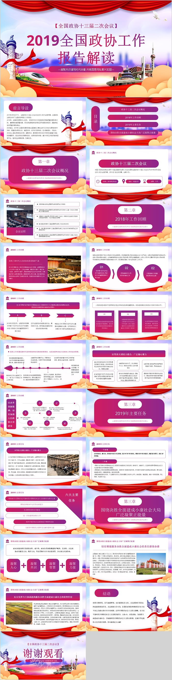 全国政协工作报告解读聚焦两会党课PPT