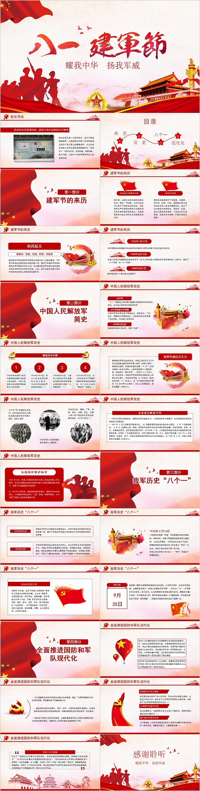 耀我中华扬我军威八一建军节PPT