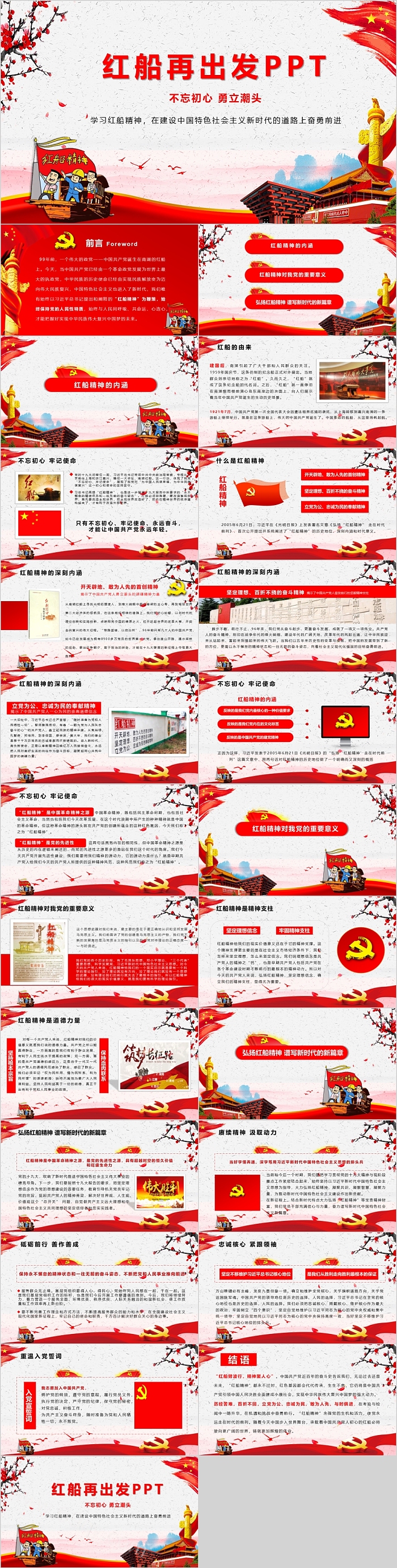 不忘初心勇立潮头红船再出发PPT