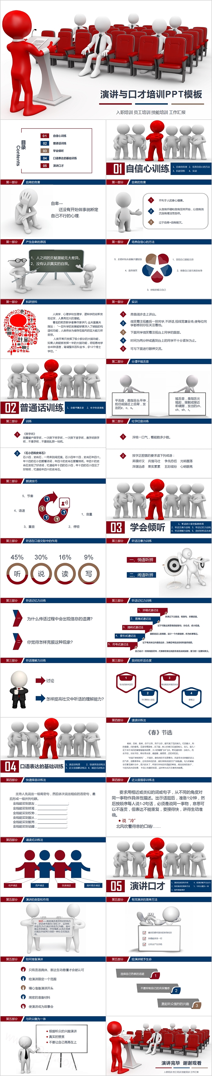 简约商务演讲与口才培训PPT模板