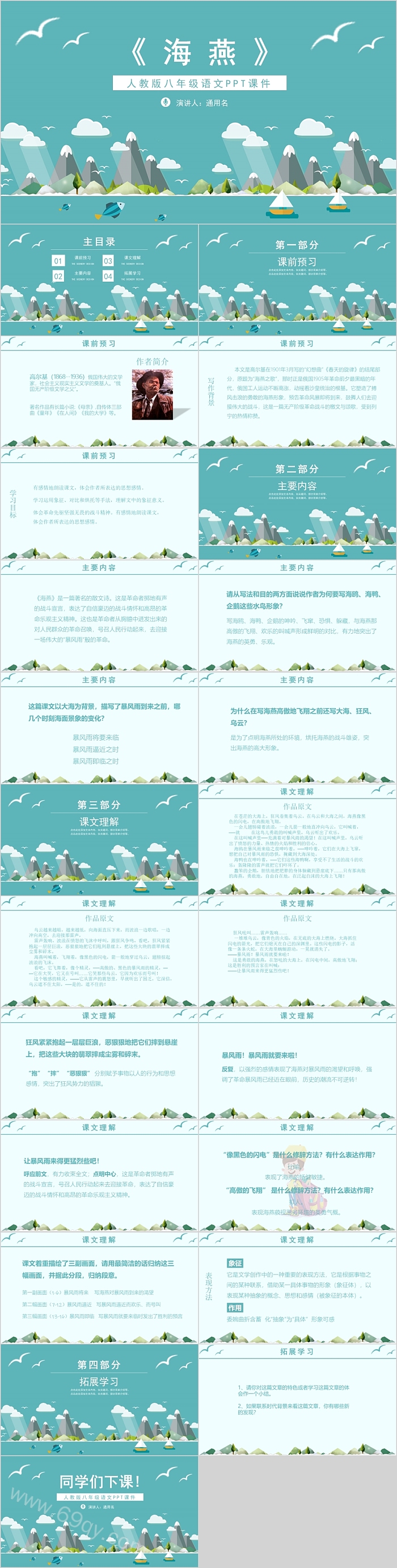 人教版八年级语文海燕课件范本PPT