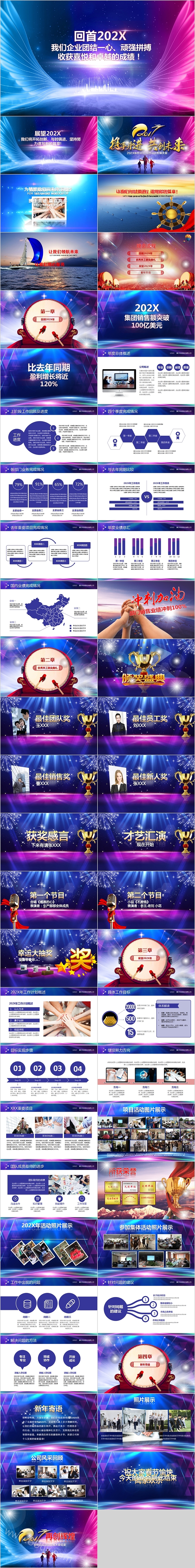 202X年终总结/年终动员誓师大会PPT模板