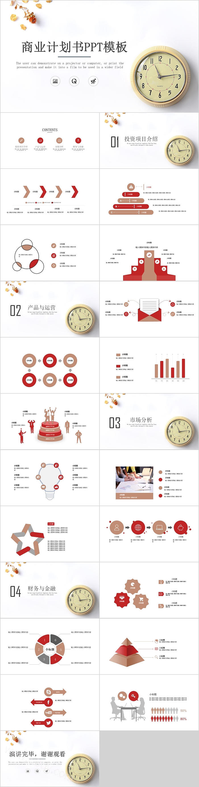 简约极简风商业计划书PPT模板