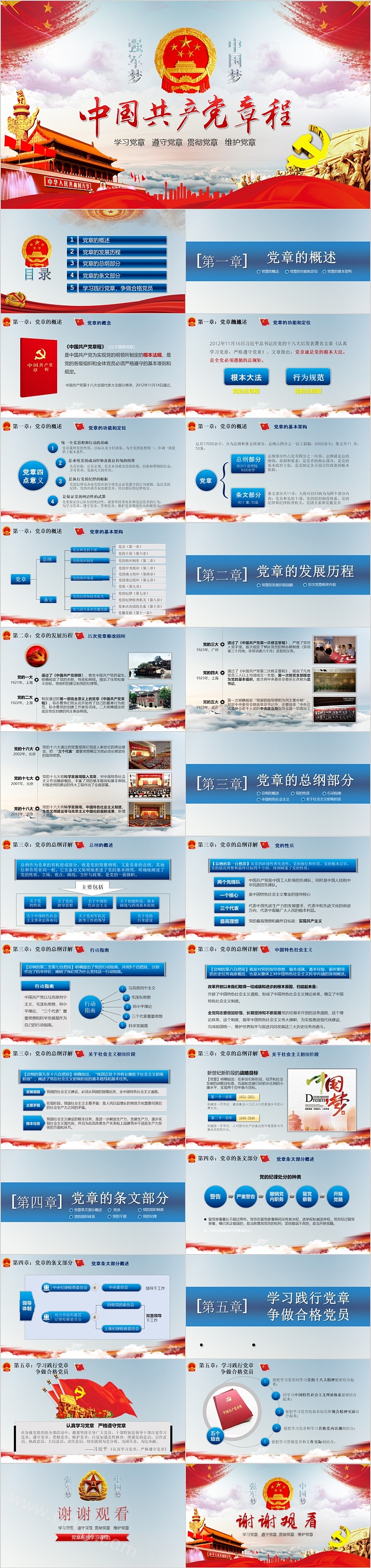 中国共产党章程政府党建PPT课件