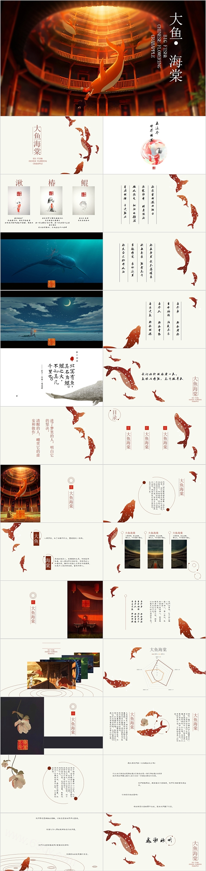 简约卡通大鱼海棠教育培训PPT模板