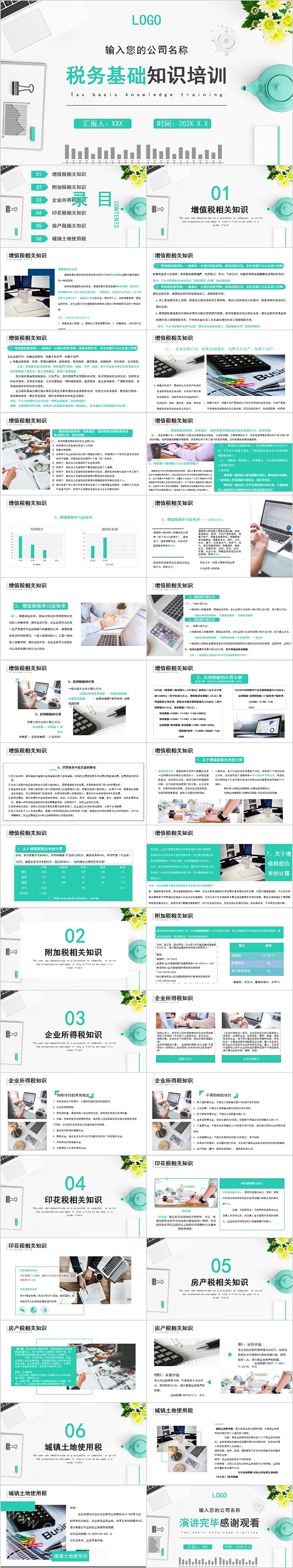 清新简约税务基础知识培训PPT模板