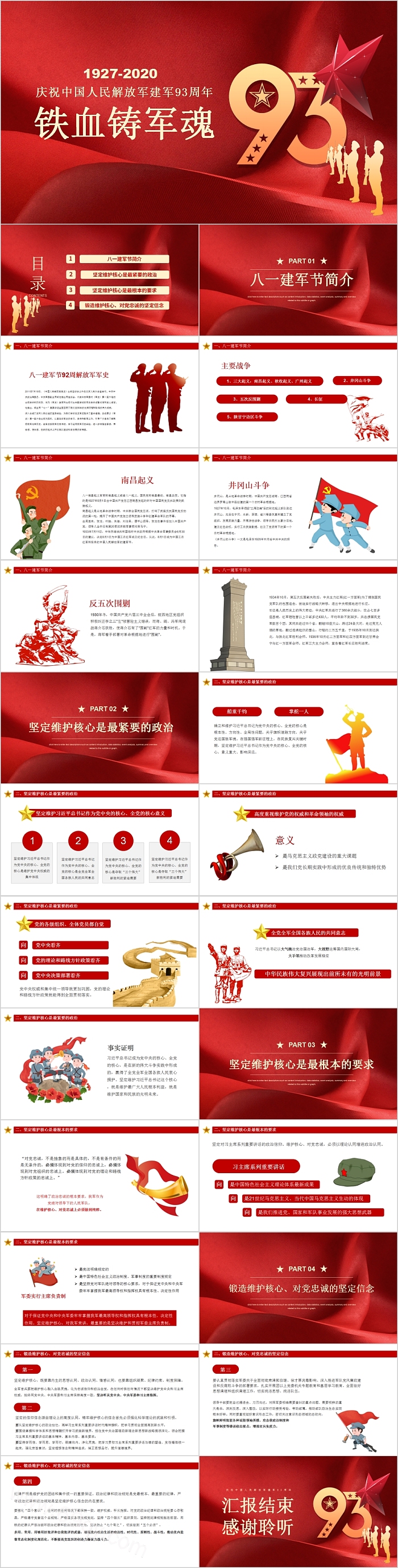 铁血铸军魂庆祝中国人民解放军建军93周年PPT