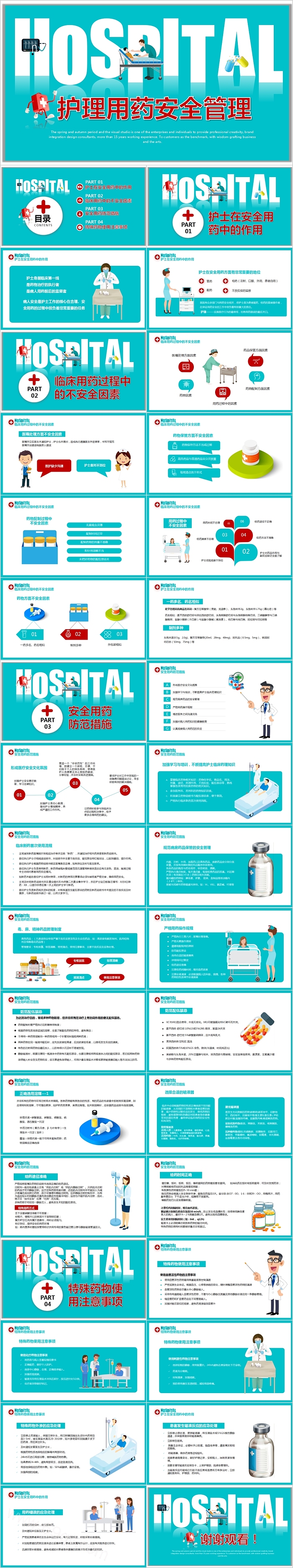 简约清新护理用药安全管理PPT模板