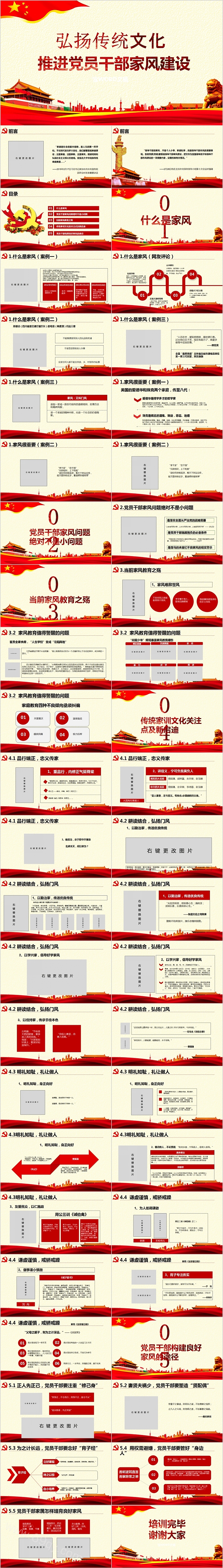 弘扬传统文化推进党员干部家风建设PPT模板
