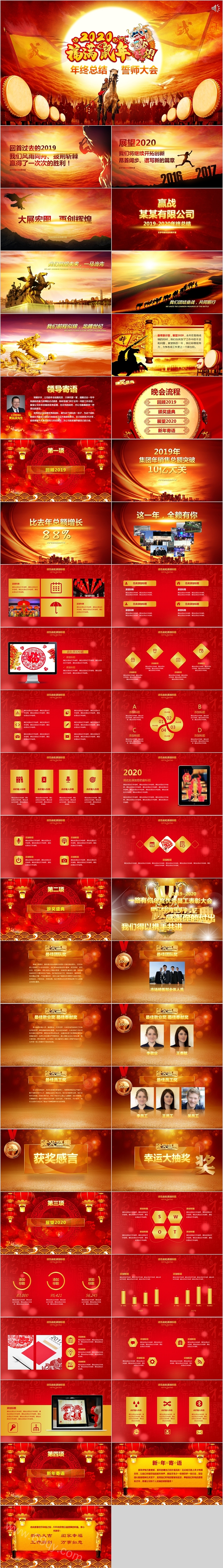 年终总结誓师大会暨新年计划工作总结PPT模板