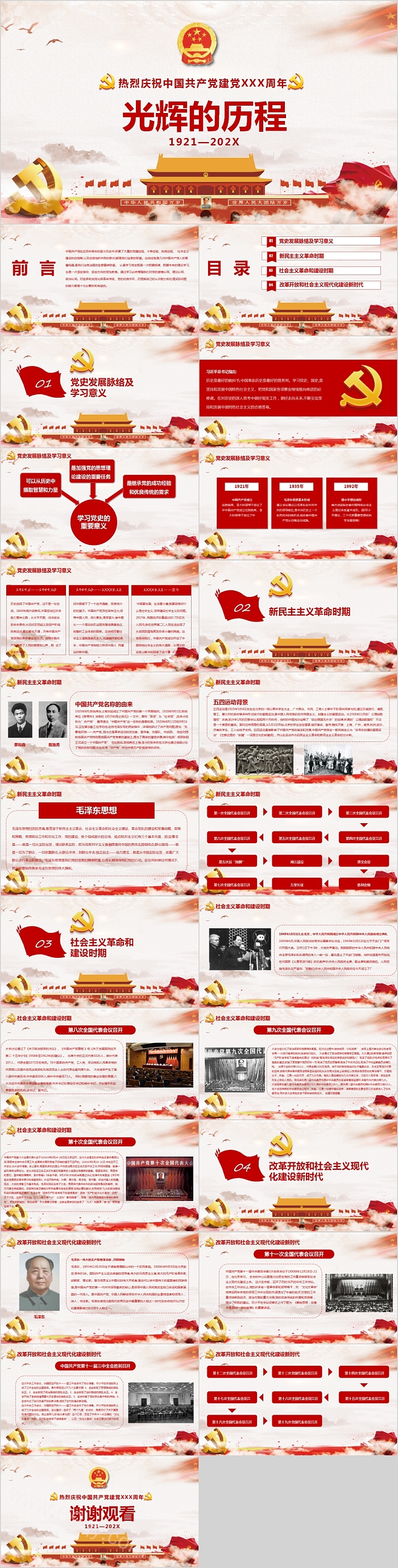 热烈庆祝中国共产党建党XXX周年光辉历程