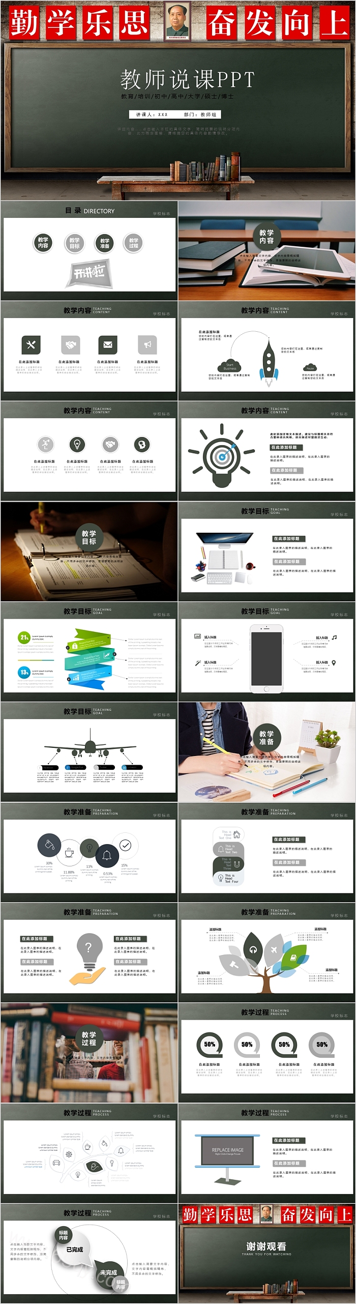 简约大气精美通用教师说课ppt模板
