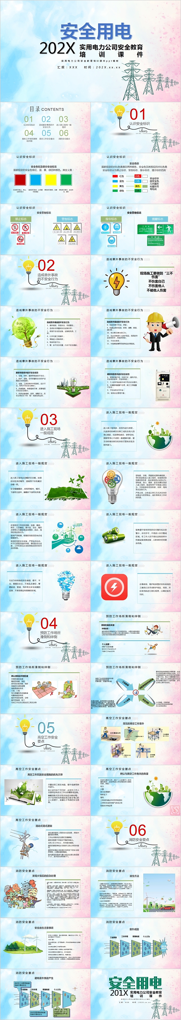实用电力公司安全教育培训课件PPT模板