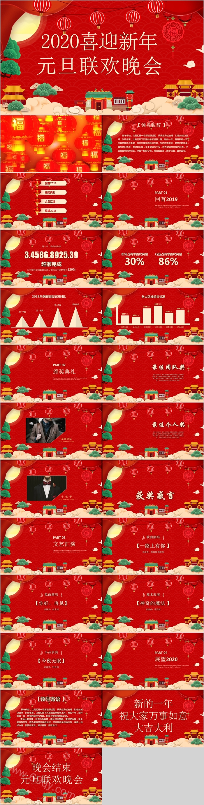 喜迎新年元旦联欢晚会模板