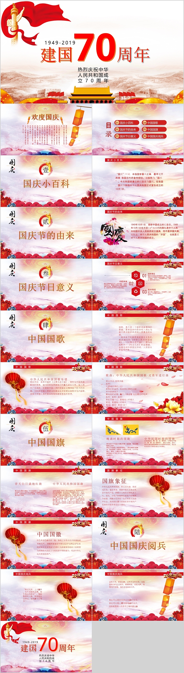 红色党政风热烈庆祝中华人民共和国新中国成立76周年专题党建党课PPT课件