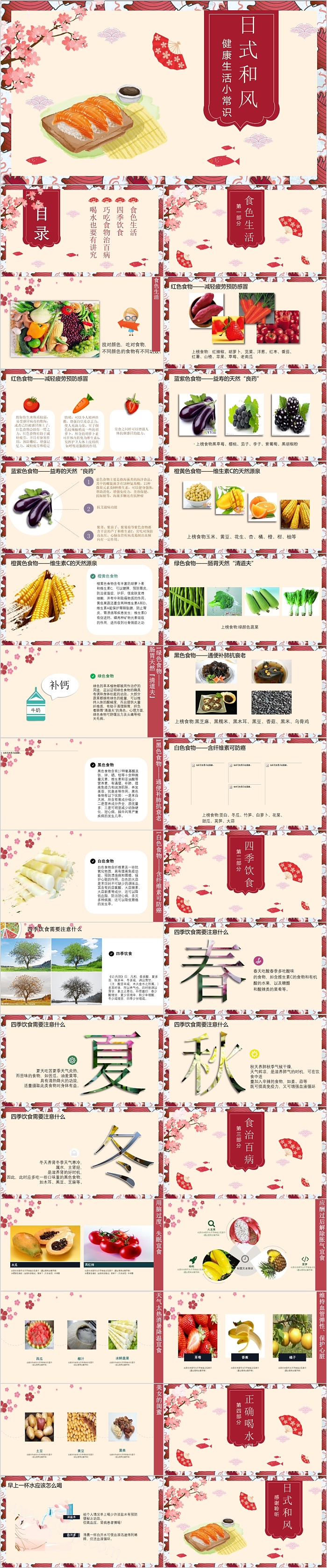 日式和风健康饮食主题改善饮食PPT