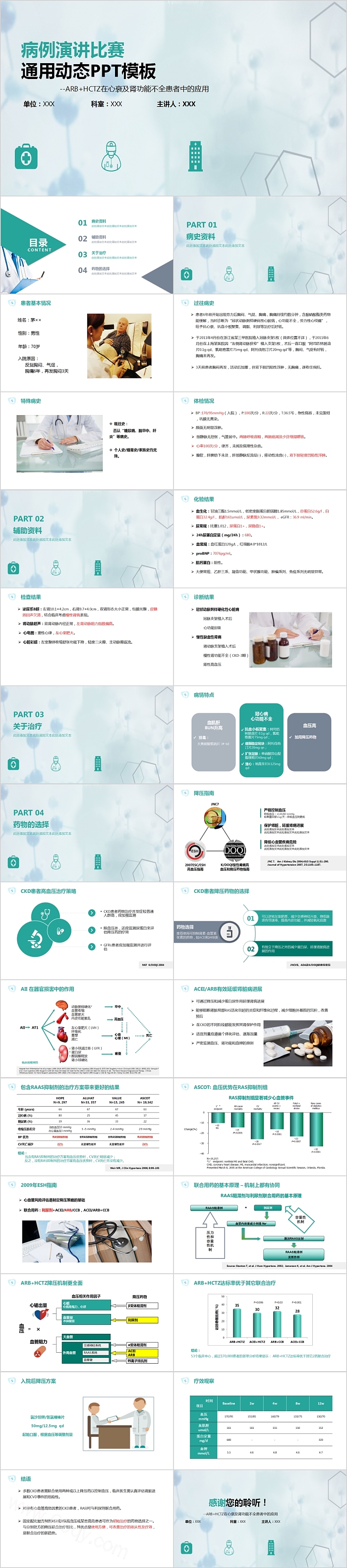 病例演讲比赛医学培训通用动态PPT模板