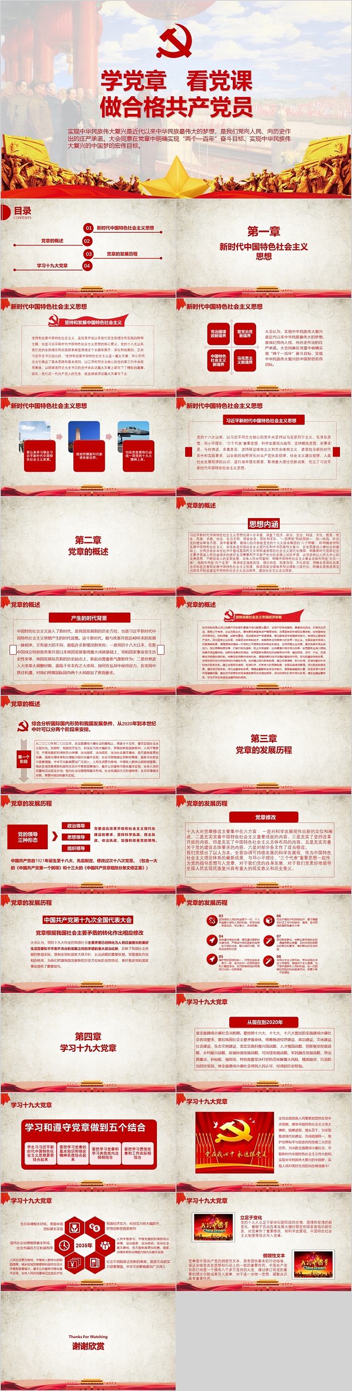 2025年红色党政风党员认真新学党章党规学系列讲话看党课做合格党员PPT课件