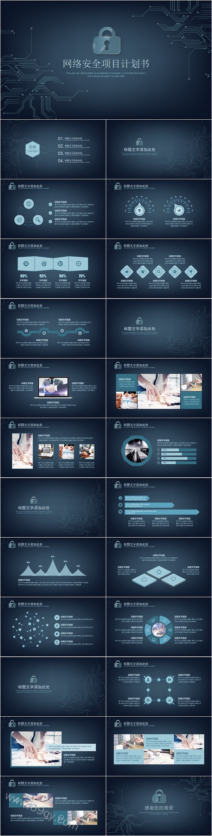 网络安全项目计划书PPT模板
