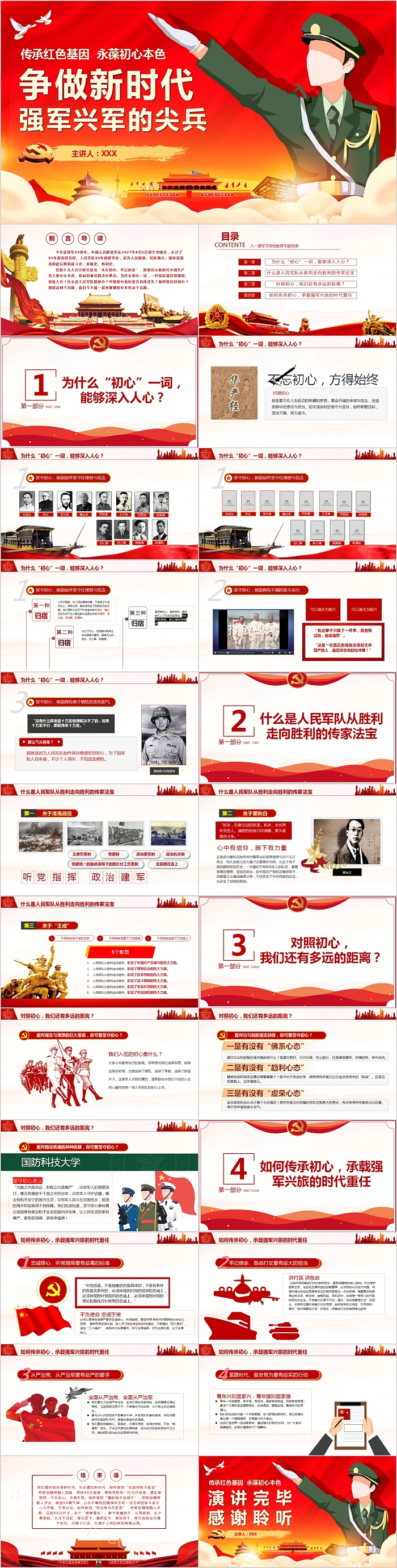 争做新时代强军兴军的尖兵PPT模板