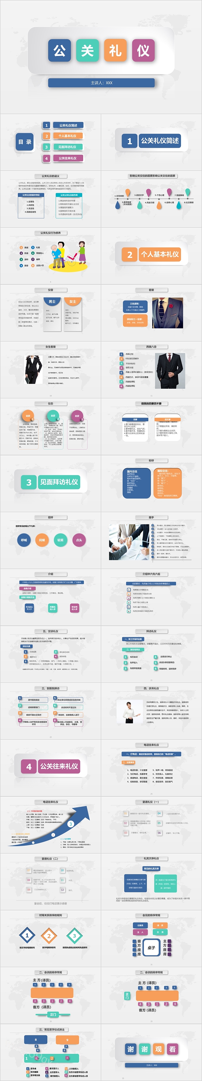 创意简约实用大气公关礼仪