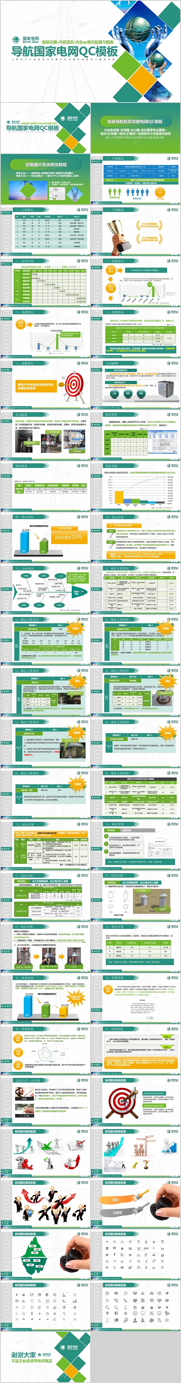 框架完整导航国家电网QC模板
