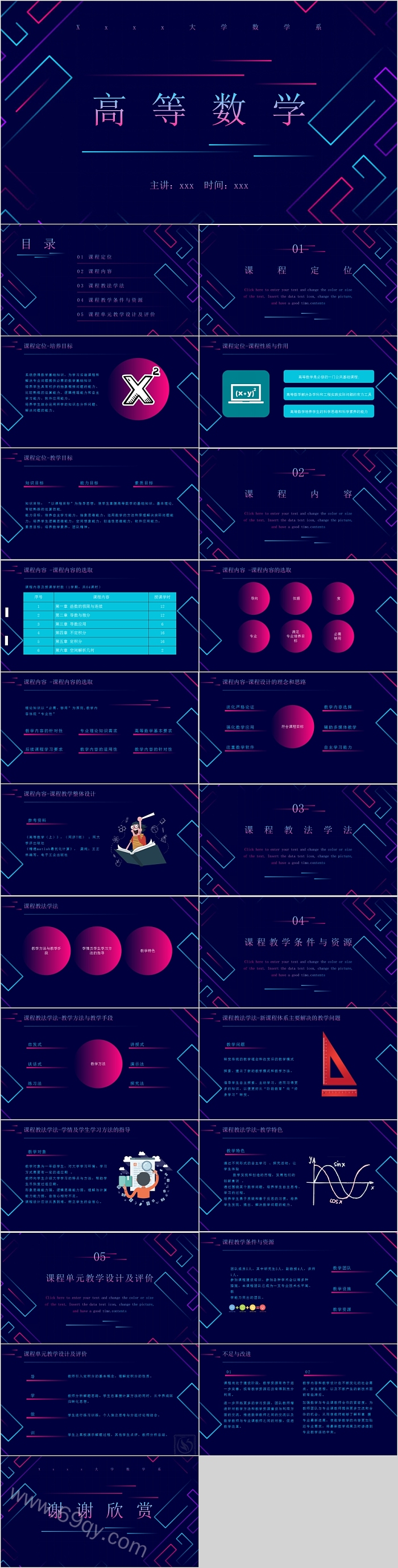 高等数学教学课件教育公开课PPT模板