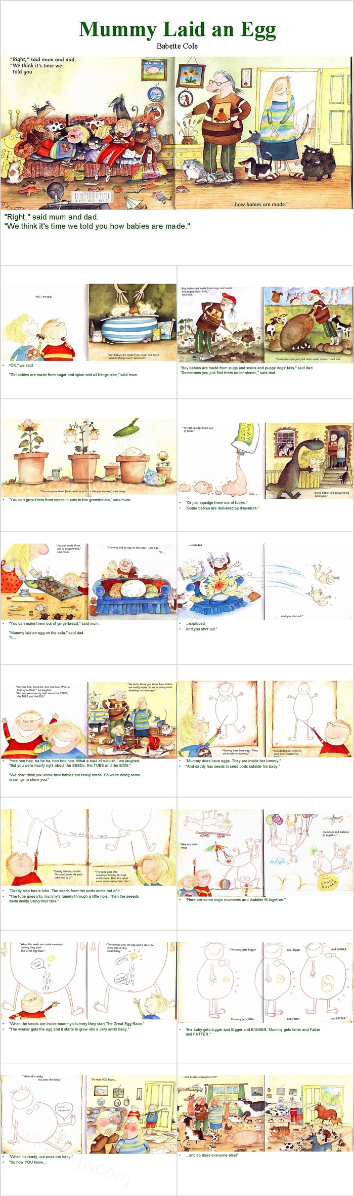 经典卡通幼儿园妈妈生了一个蛋《Mummy_Laid_an_Egg》英文绘本故事ppt课件