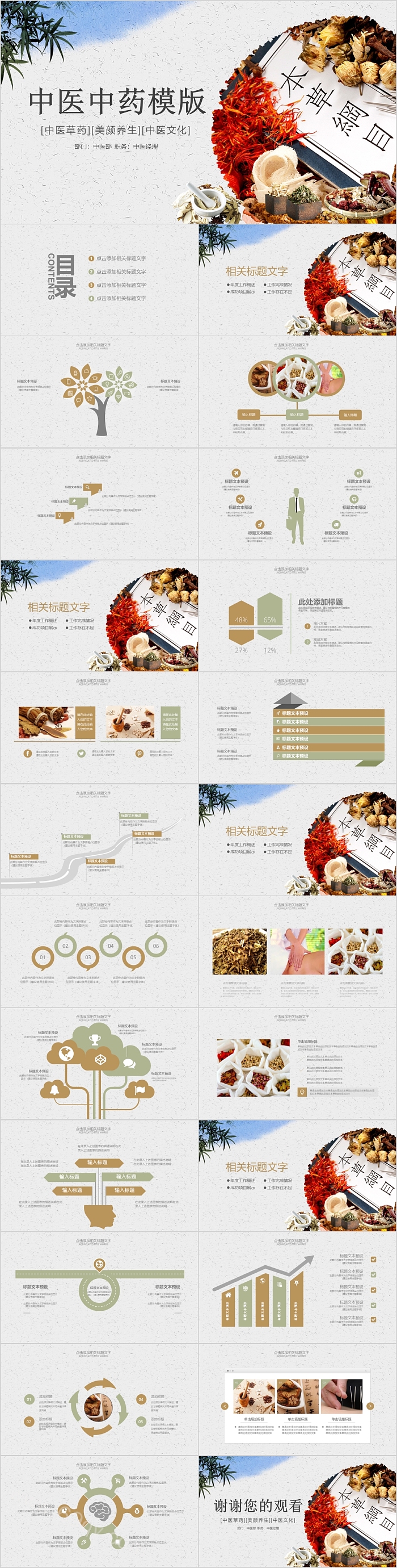 传统中医中药模板中医文化