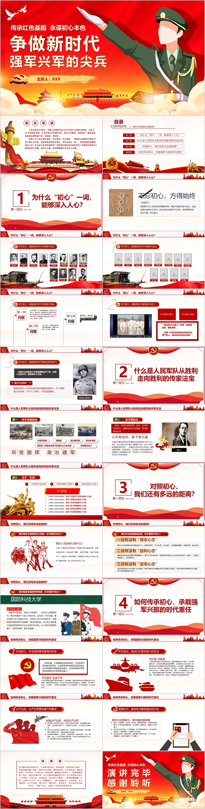 有效履行新时代使命任务建军93周年纪念PPT模板
