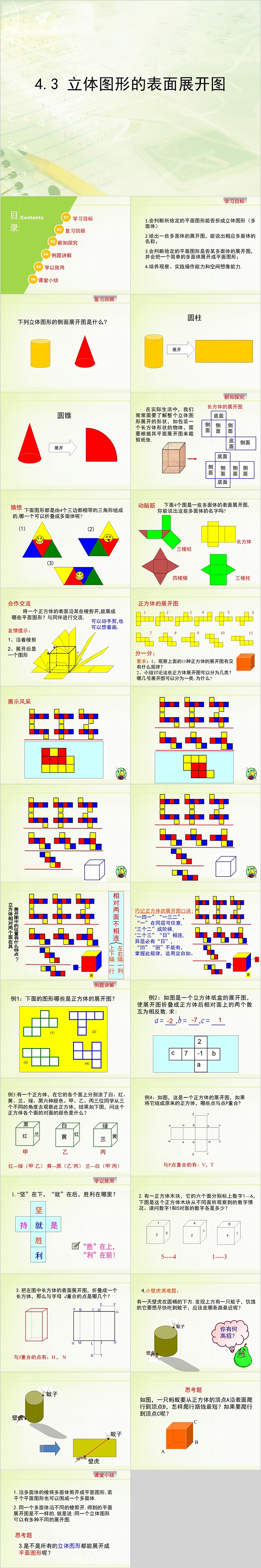 初一几何立体图形的表面展开图