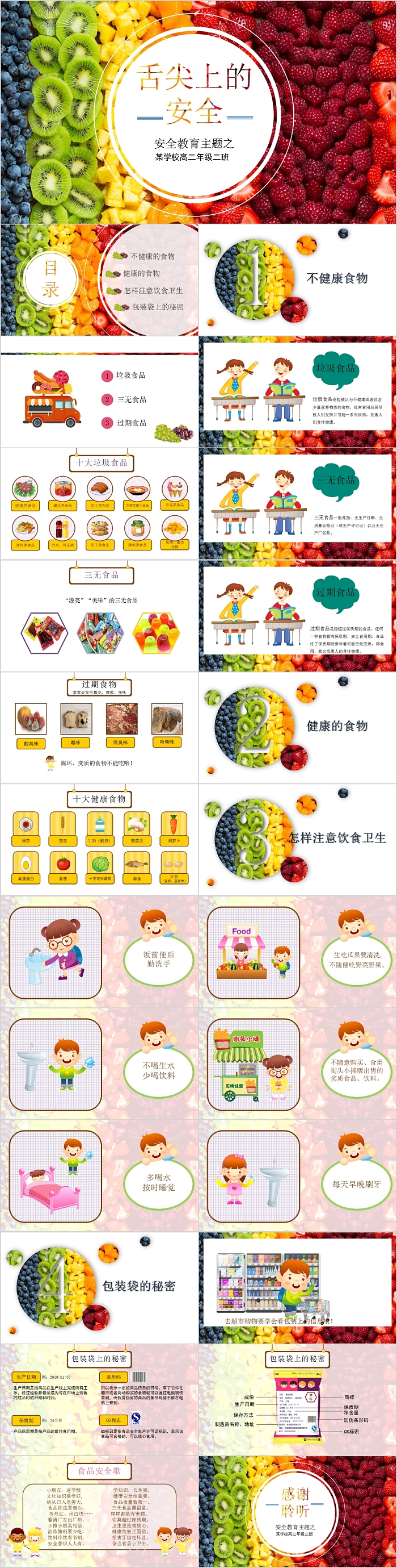 安全教育主题班会之舌尖上的安全PPT模板