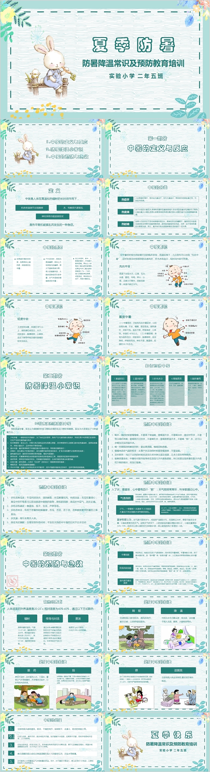 夏季防暑防暑降温常识及预防教育培训PPT模板