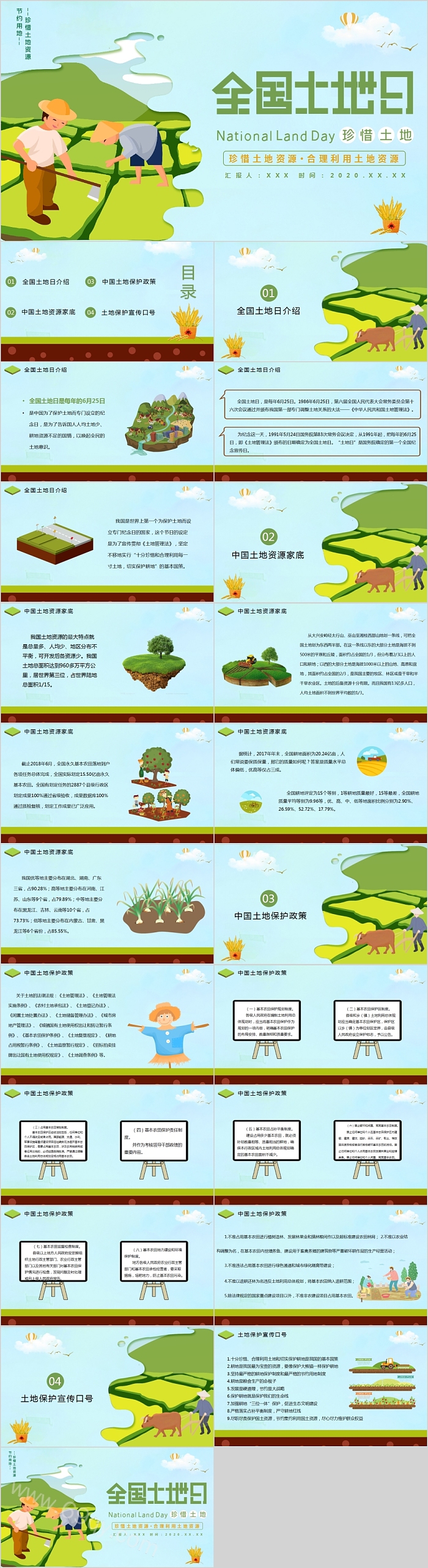 珍惜土地资源合理利用土地资源全国土地日PPT模板