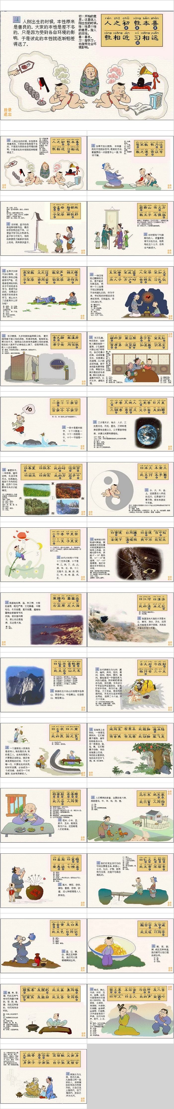 完整版经典幼儿园少儿《三字经》教育绘本故事PPT课件