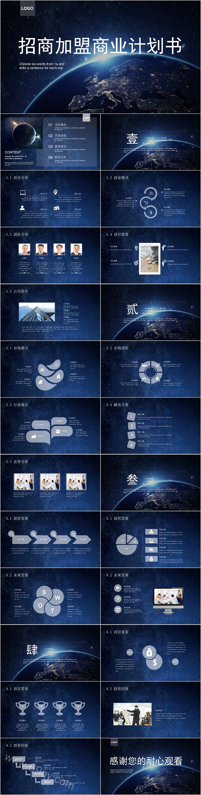 星空大气招商加盟商业计划书PPT