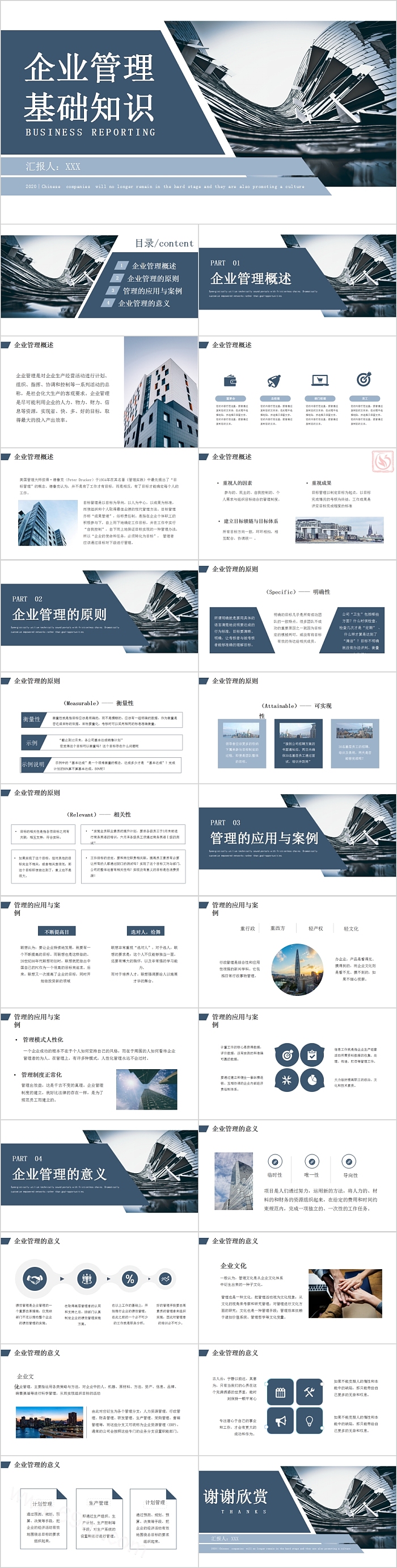简约商务企业管理基础知识PPT模板