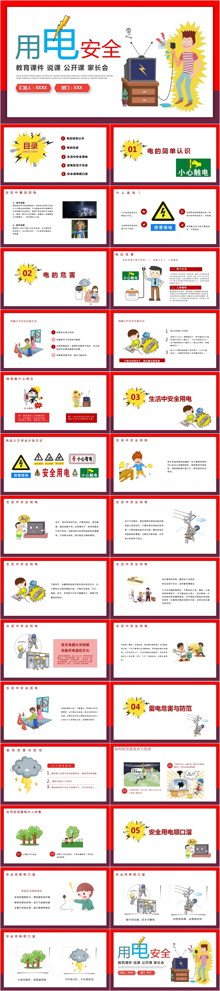用电安全教育课件教师说课PPT模板