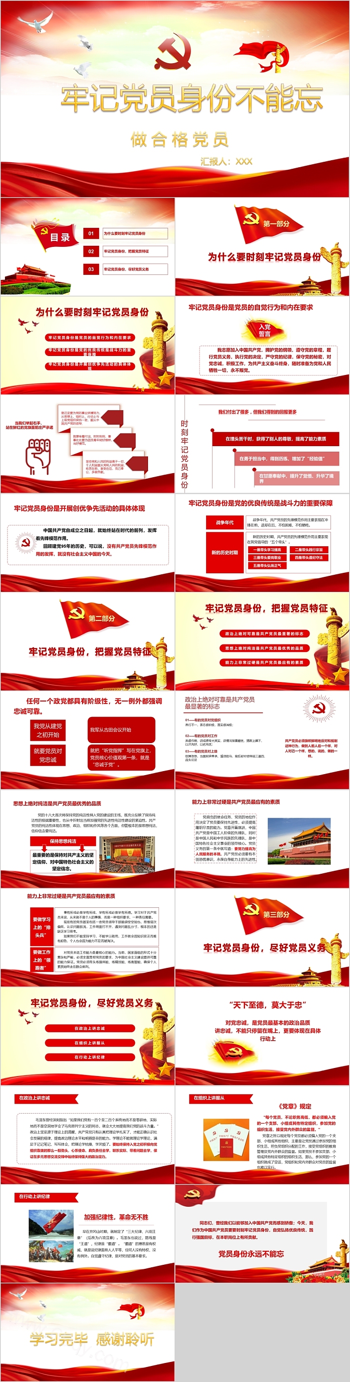 党徽牢记党员身份不能忘做合格党员