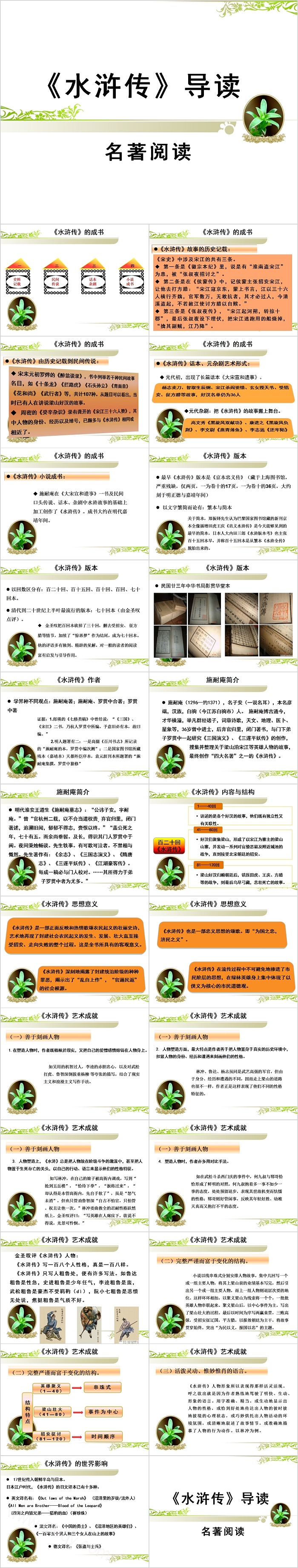 《水浒传》导读名著阅读PPT