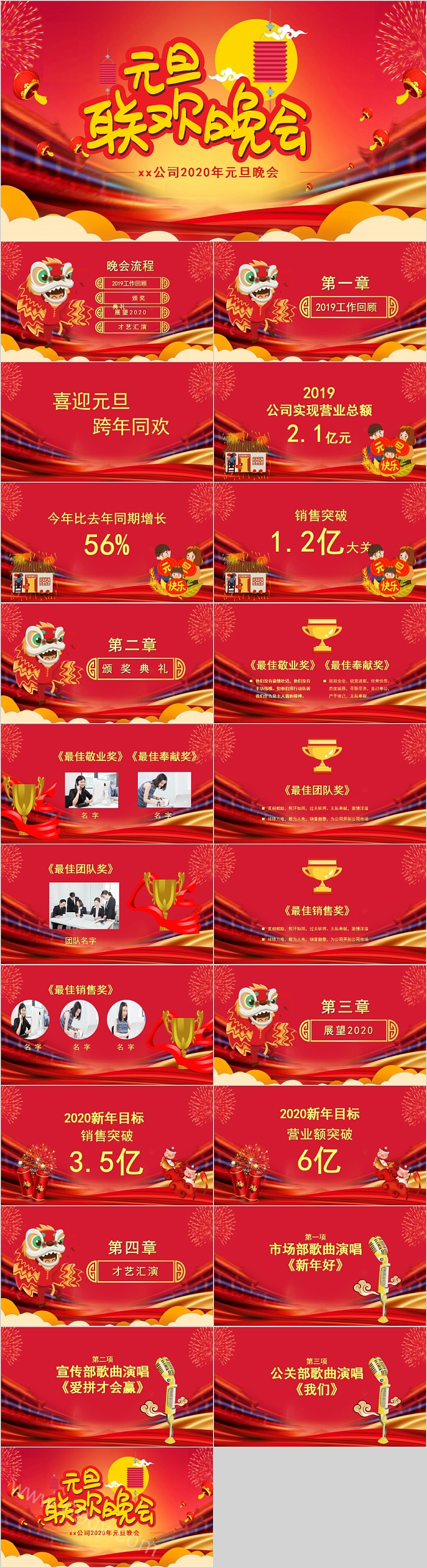 元旦联欢晚会活动策划PPT模板