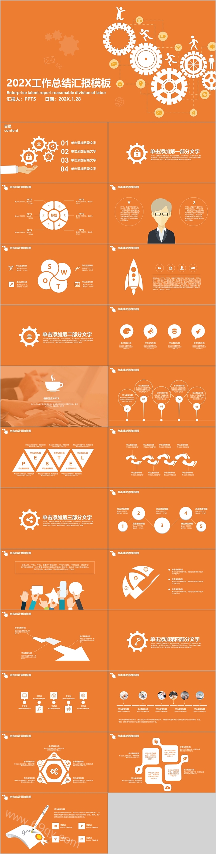 高端大气简约工作总结汇报ppt模版模板