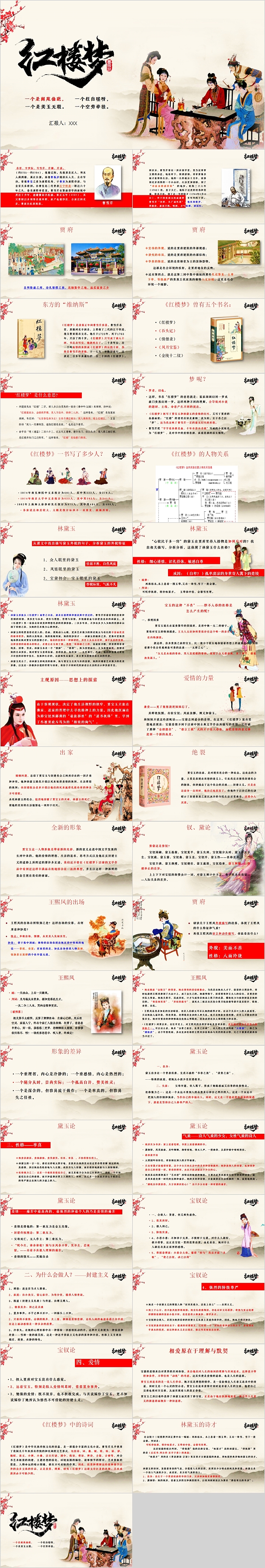 名著导读《红楼梦》古典小说PPT模板