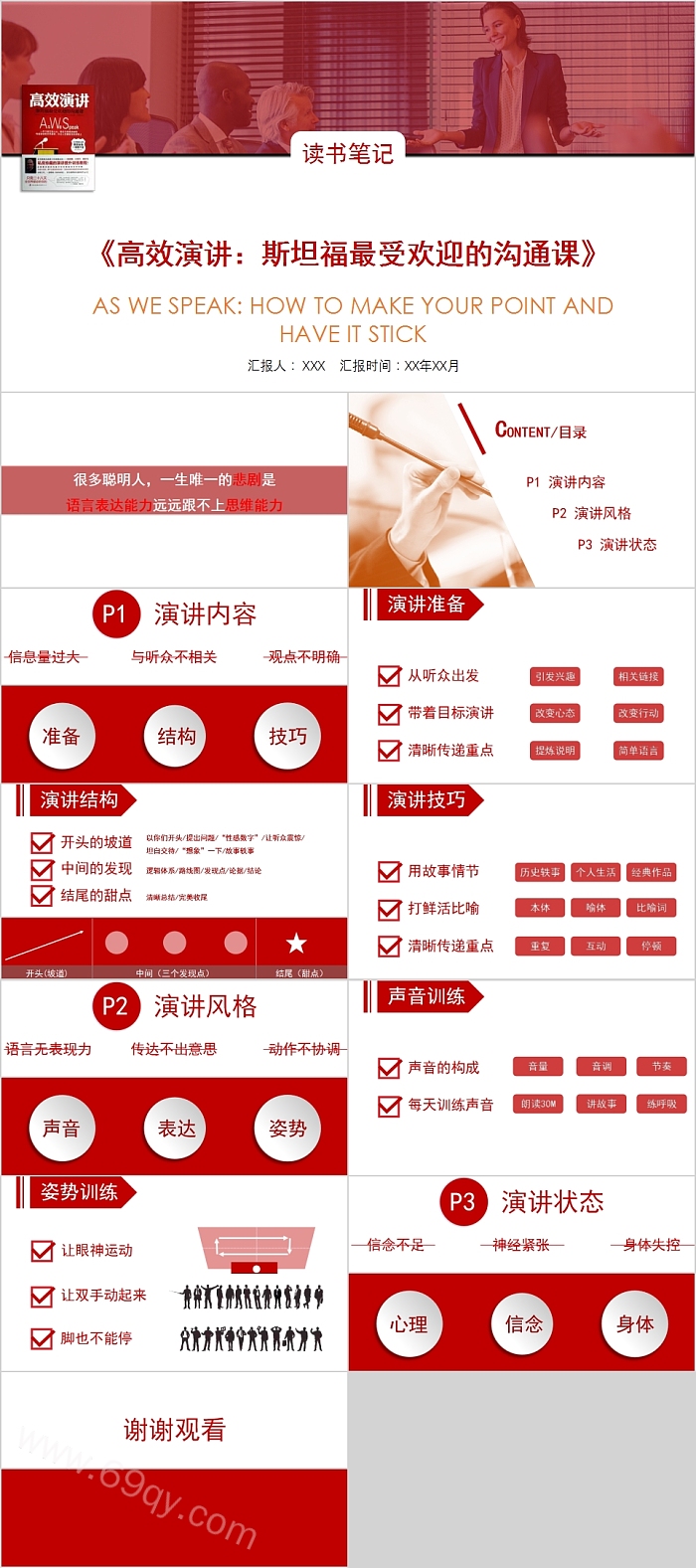 《高效演讲：斯坦福最受欢迎的沟通课》读书笔记PPT