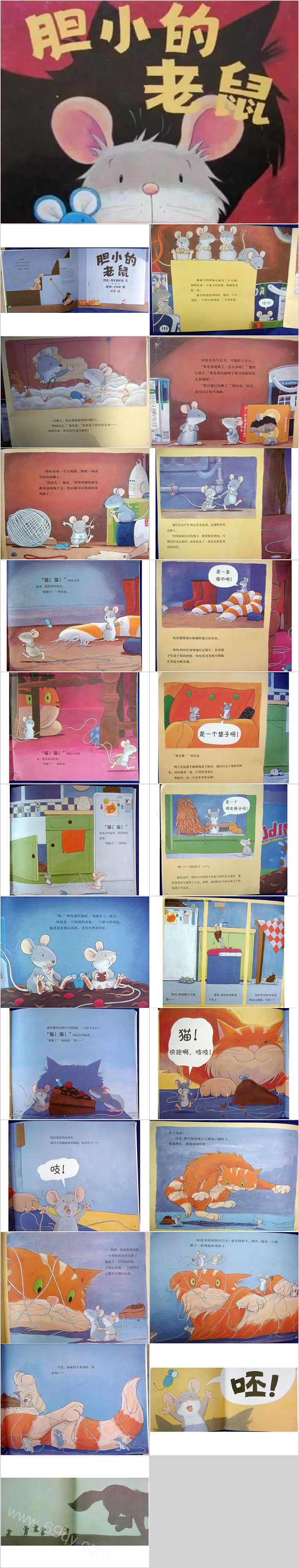 幼儿中班综合《班胆小的老鼠》教育绘本故事PPT课件