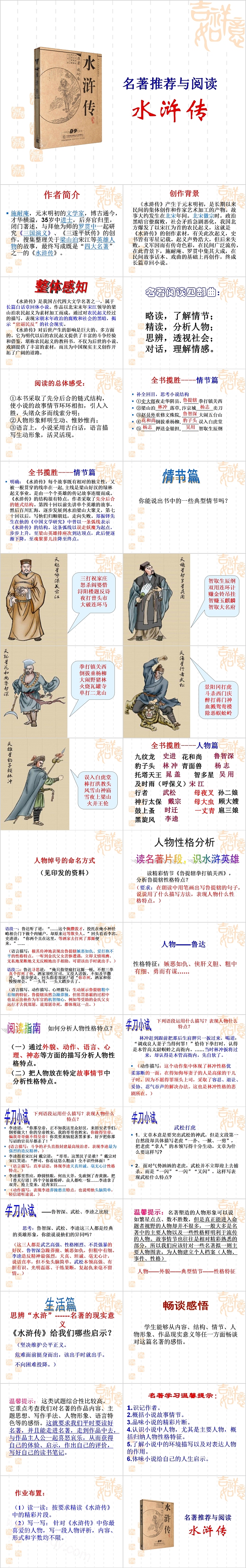简约名著推荐与阅读《水浒传》PPT