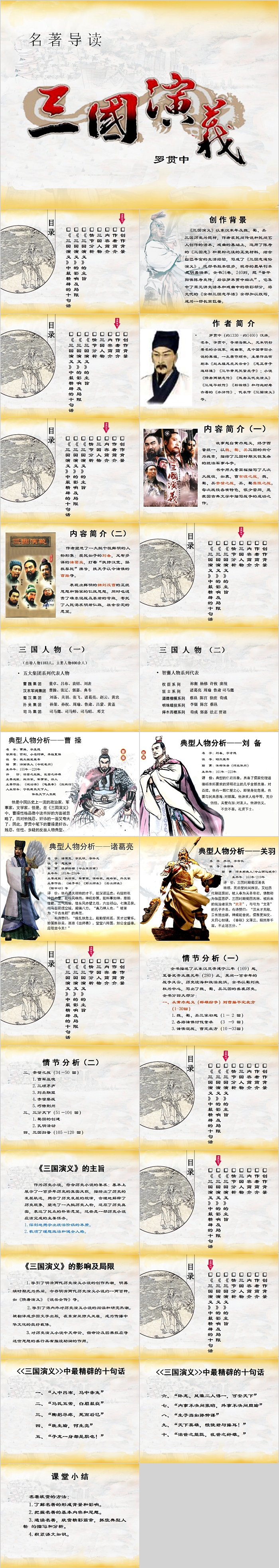大气古风名著导读三国演义PPT