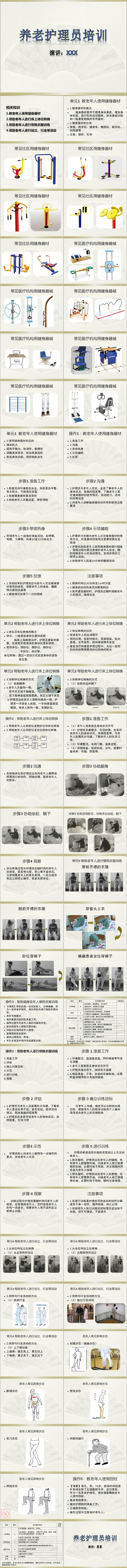 商务简约养老护理员培训PPT模板