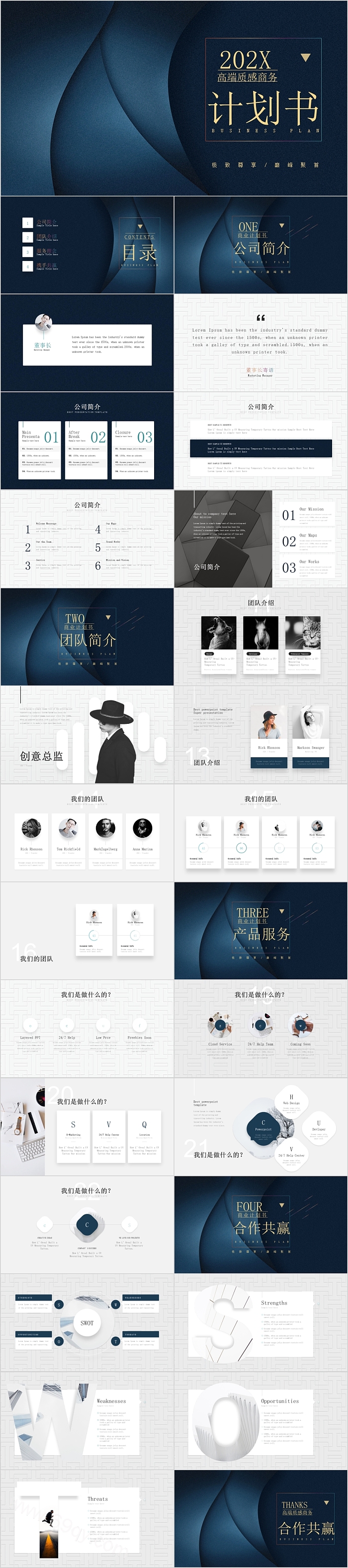 简约时尚高端质感商务计划书模板