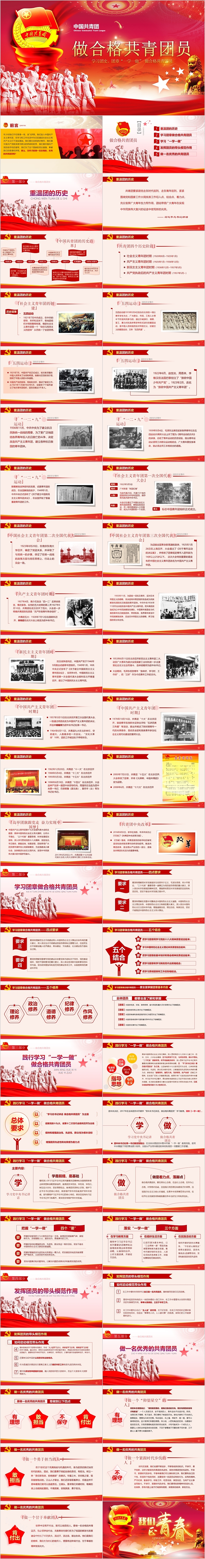 做合格共青团员学习团课团章模板